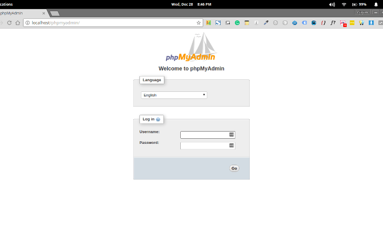 The requested url /phpmyadmin/ was not found on this server